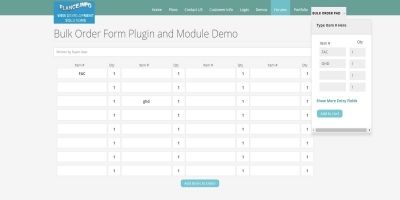 Bulk Order Form - Virtuemart Plugin