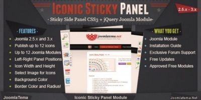 Iconic Sticky Panel Module for Joomla