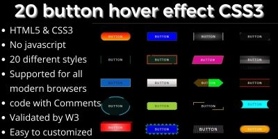 20 Button Hover Effect CSS3