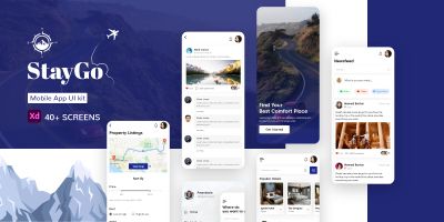 StayGo App - Adobe XD Mobile UI Kit 