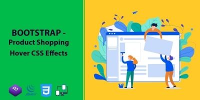 Bootstrap - Product Shopping Hover CSS Effect