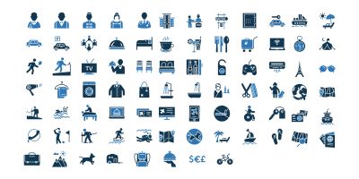 Travel And Tour Glyph Vector Icons