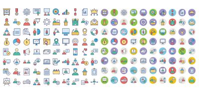 Human Resources Icons Pack AI EPS