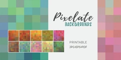 10 Pixelated Printable Backgrounds