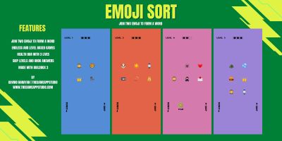 Emoji Sort Picture Puzzle Game Buildbox Template