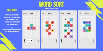 Word Sort Puzzle Game Buildbox Template