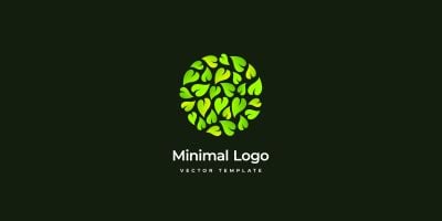 Circle Leafs Minimal Logo Template