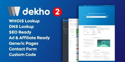 Dekho - Domain WHOIS and DNS Lookup PHP Script