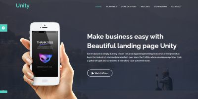 Unity - Responsive App Landing Page Template