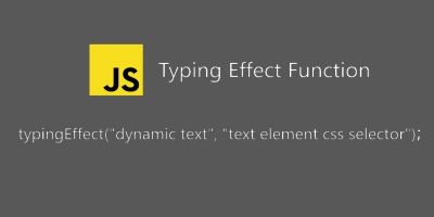 Typing Effect Function For Websites JavaScript