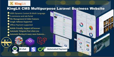 KingLit CMS Multipurpose Laravel Website