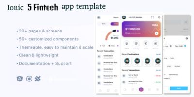 Ionic 5 Fintech UI Kit