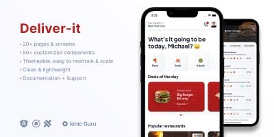 Deliver-it - Mobile App UI Kit Ionic 6