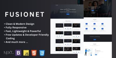 Fusionet - Responsive React Next Js With Bootstrap