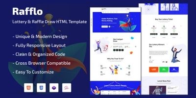 Rafflo - Lottery And Raffle Draw HTML Template