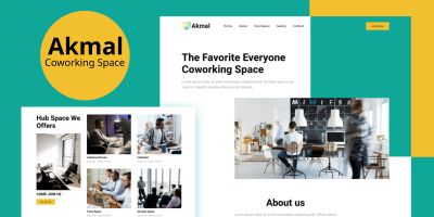  Akmal - Coworking Space Landing Page Template 